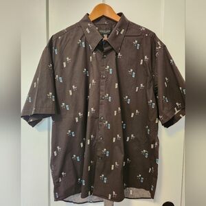 Pronto Uomo dress shirt, size 3XL black with cocktails print